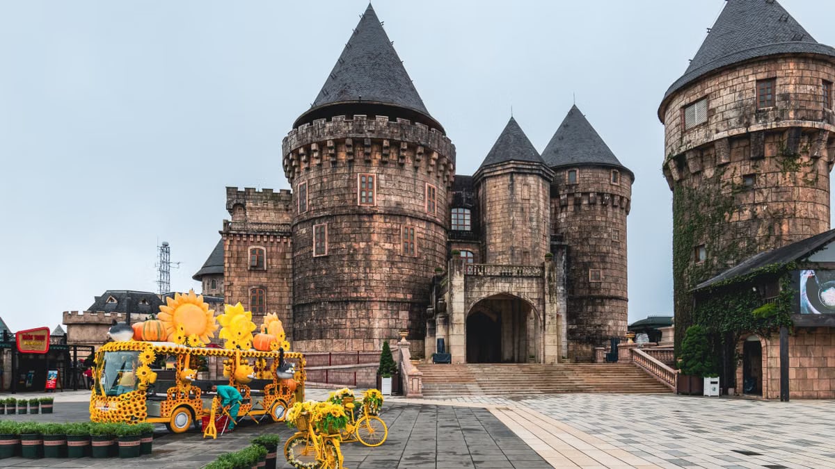 Explore the enchanting architecture of Ba Na Hills' castle in Da Nang, Vietnam. Perfect for travel enthusiasts.